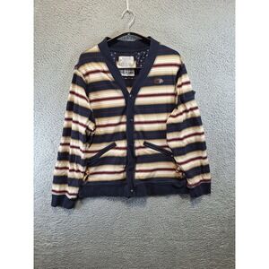 Parish Cardigan Mens XL Blue Striped Button Up Sweater Jacket Urban Casual As-Is
